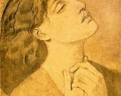 Study of Guinevere for,Sir Lancelot in the Queen's Chamber - 但丁·加百利·罗塞蒂